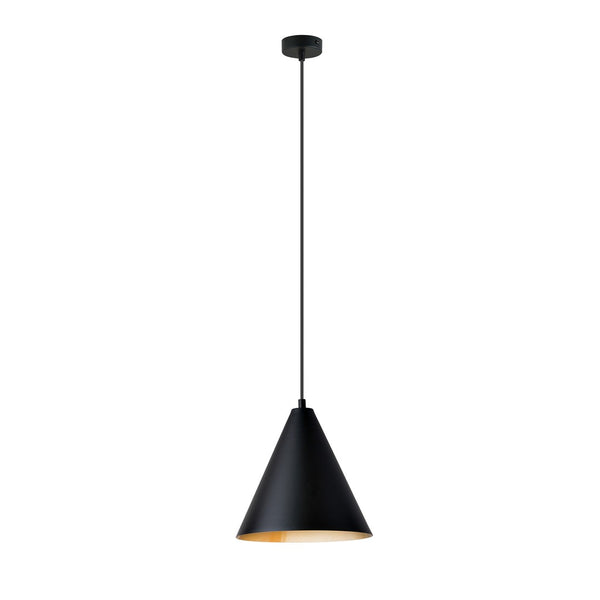 Suspension Rebel 1 lumière noire et dorée