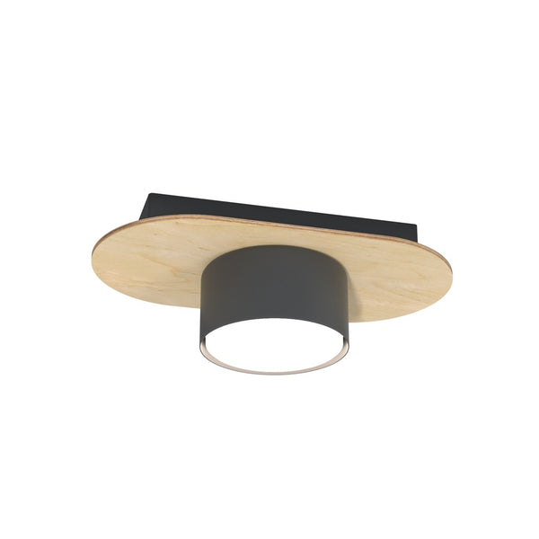 Plafonnier Diaz 1 lumière blanc et bois