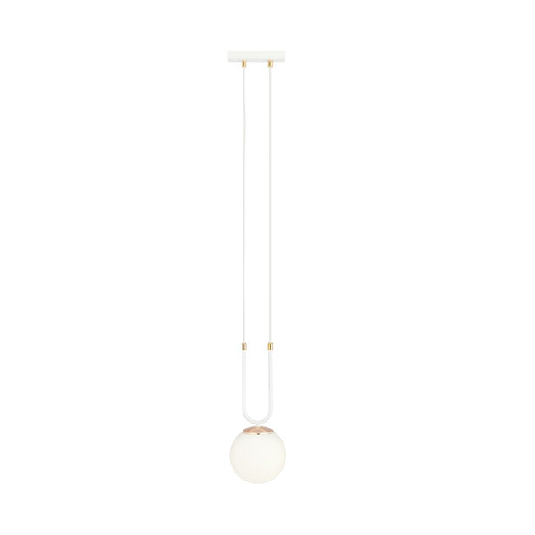 Suspension Glam 1 lumière blanche, verre opale