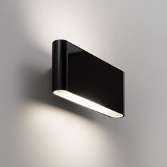 Applique murale LED Two Flags en verre, noir, hauteur 11 cm