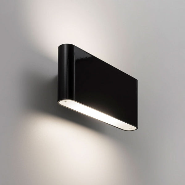 Applique murale LED Two Flags en verre, noir, hauteur 11 cm