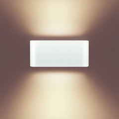 Applique murale LED Two Flags en verre, blanc, hauteur 11 cm