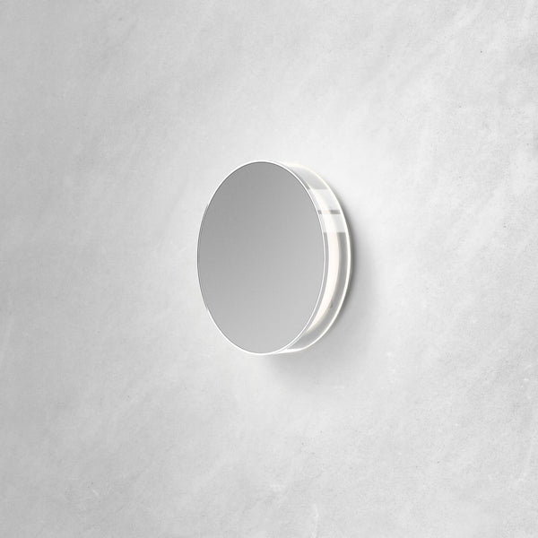 Applique murale LED LYD en aluminium, argenté et transparent, Ø 23,5 cm