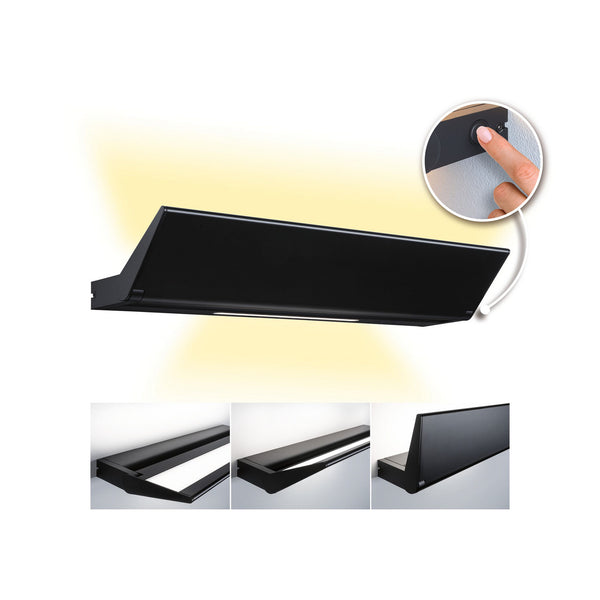 Applique murale LED Ranva 3-Step-dim en aluminium, noir, hauteur 3,3 cm