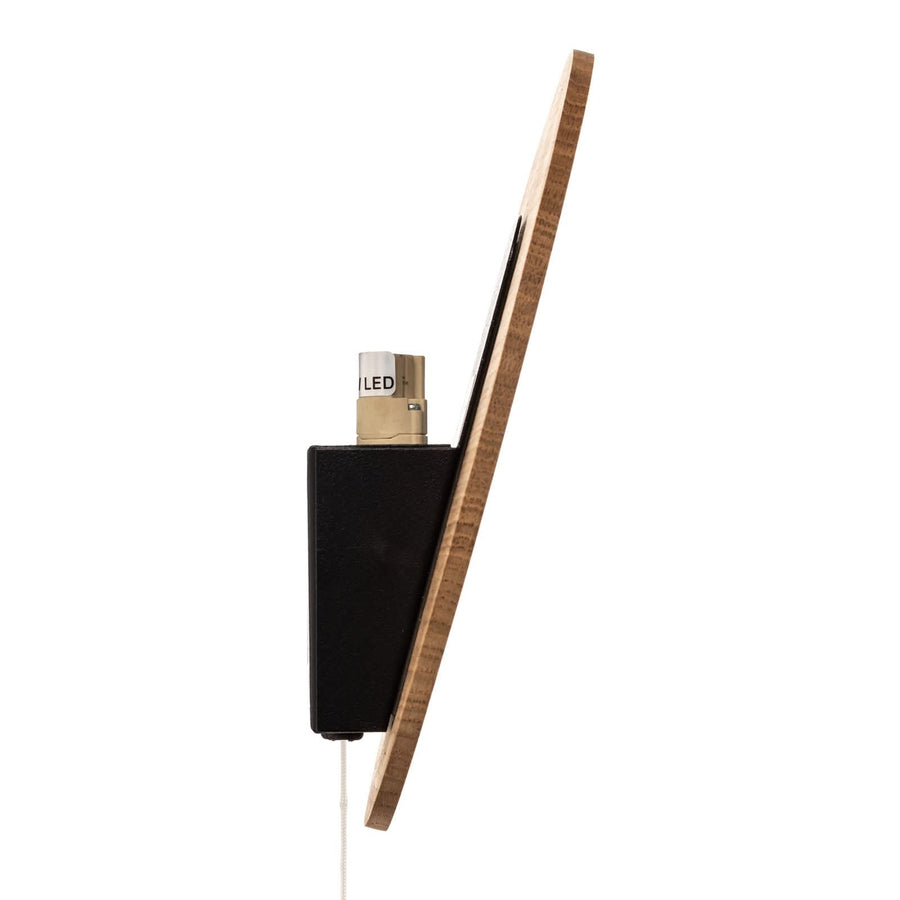 Applique murale Minimal en bois, chêne et noir, Ø 20 cm