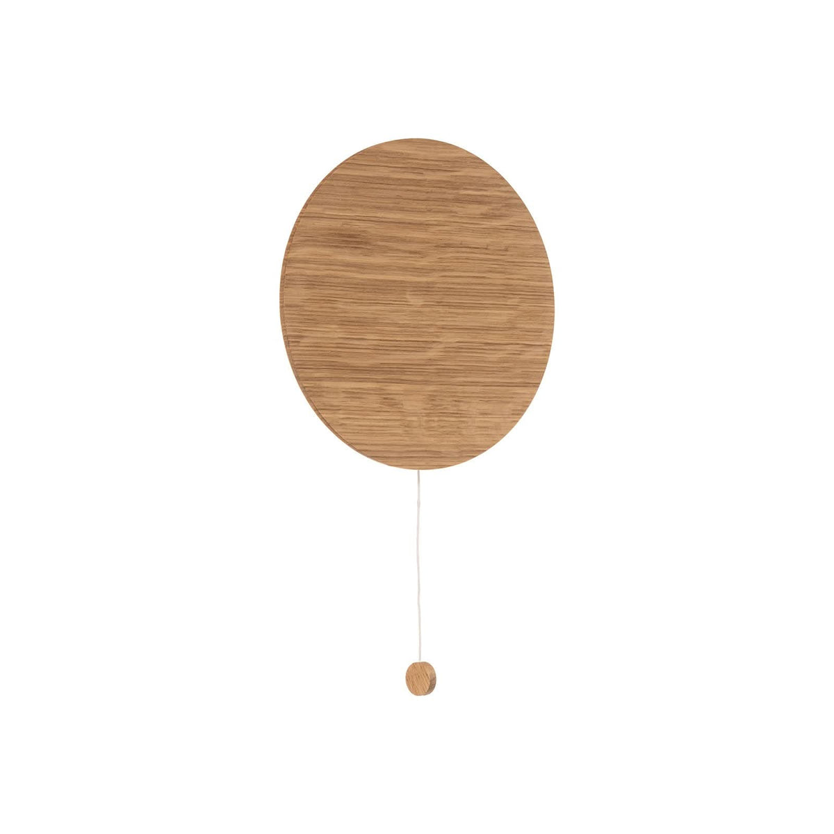 Applique murale Minimal en bois, chêne et noir, Ø 20 cm