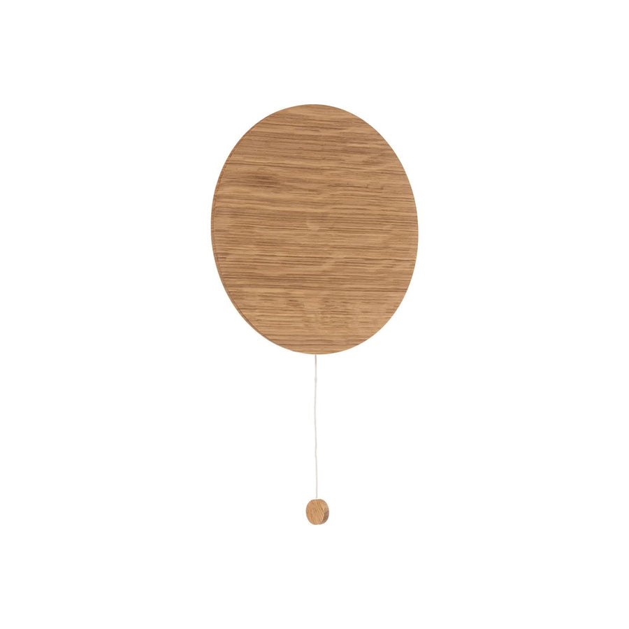 Applique murale Minimal en bois, chêne et noir, Ø 20 cm