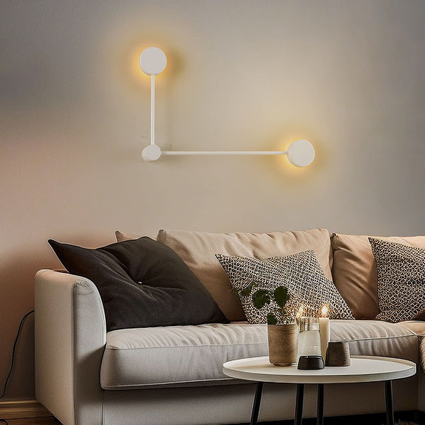 Applique murale Orbit II 20/40 en acier, blanc, 2 lumières, hauteur 32,5 cm