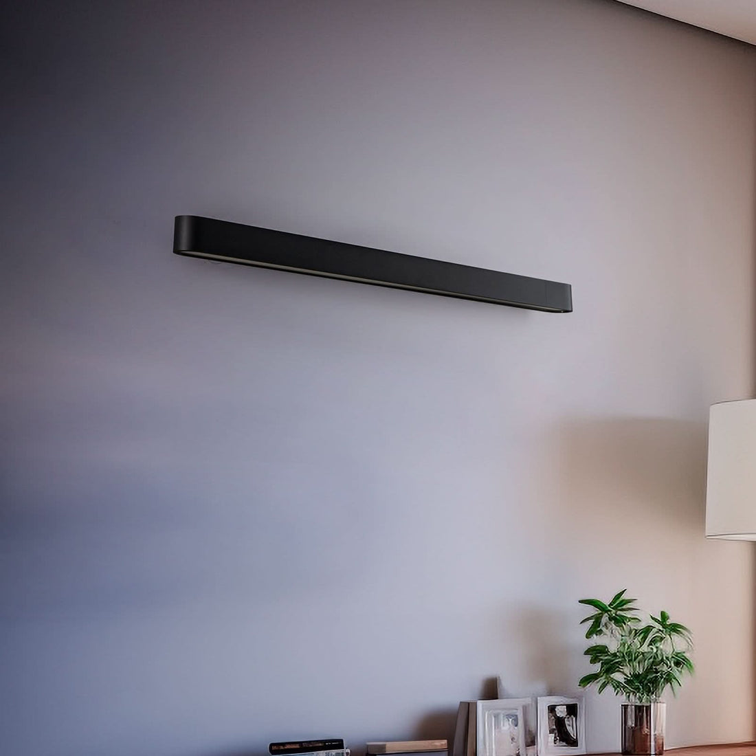 Applique murale Soft en aluminium, graphite, hauteur 6 cm, 3000 K, 16 W