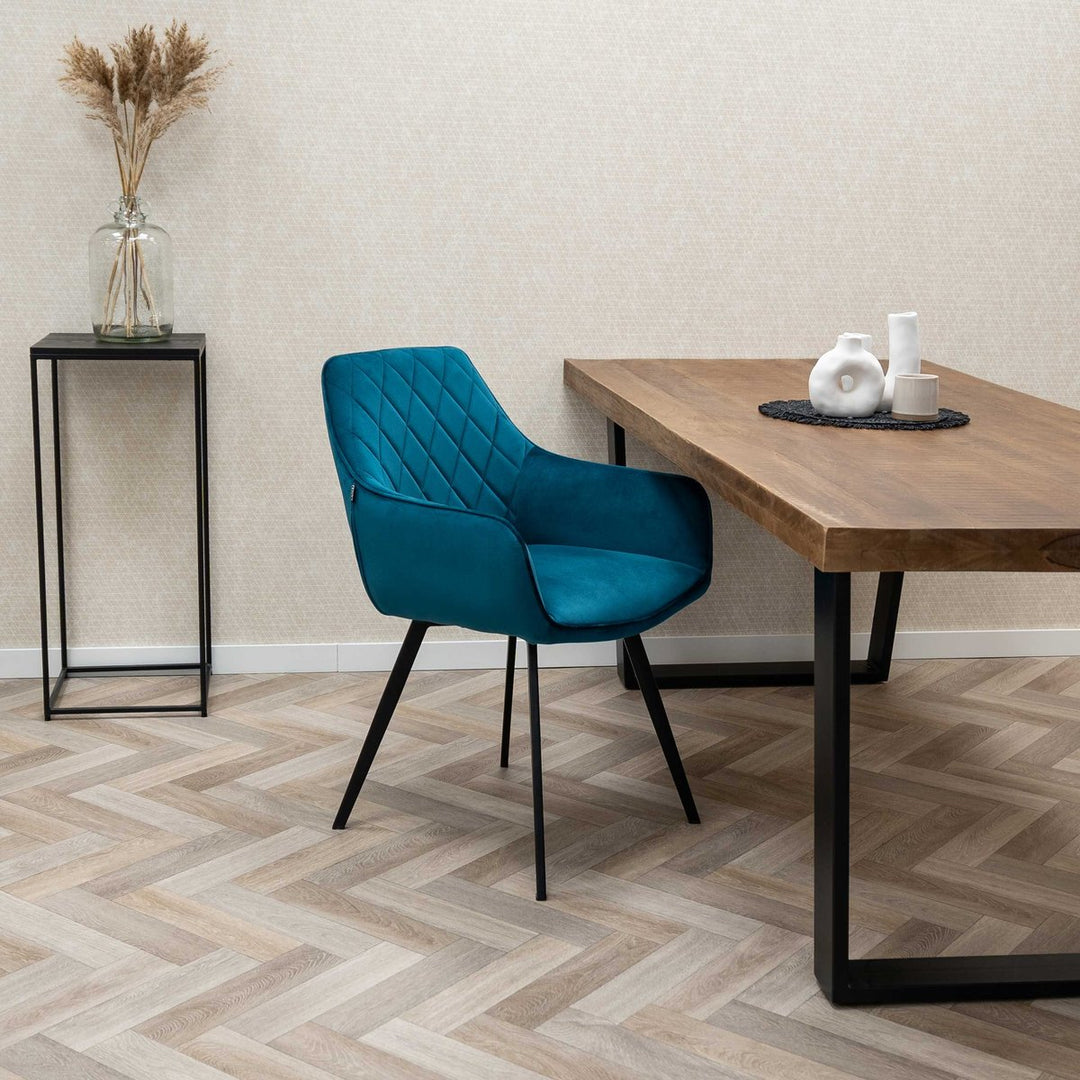 Chaise de Salle à Manger Velours Bleu Moderne | NOVA