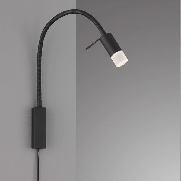 Applique murale LED Seng en métal, noir et blanc, hauteur 40 cm