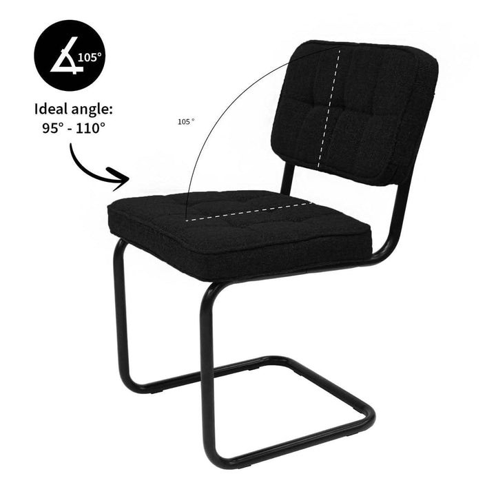 Chaise Ivy Revisitée Buisframe Noire Moderne | LUMI