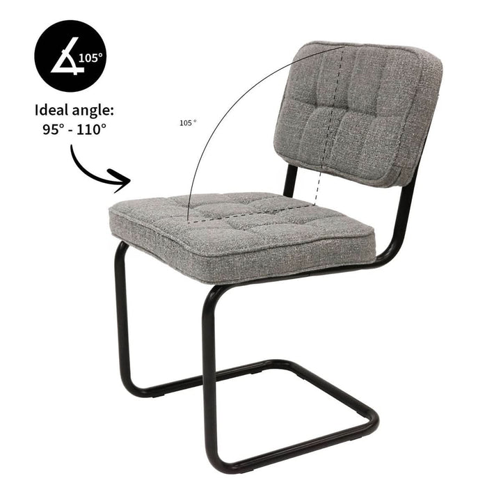 Chaise Ivy Buisframe Gris Moderne Confort Élégante | NOVA