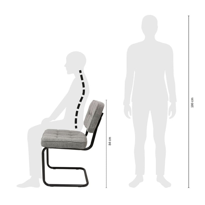 Chaise Ivy Buisframe Gris Moderne Confort Élégante | NOVA
