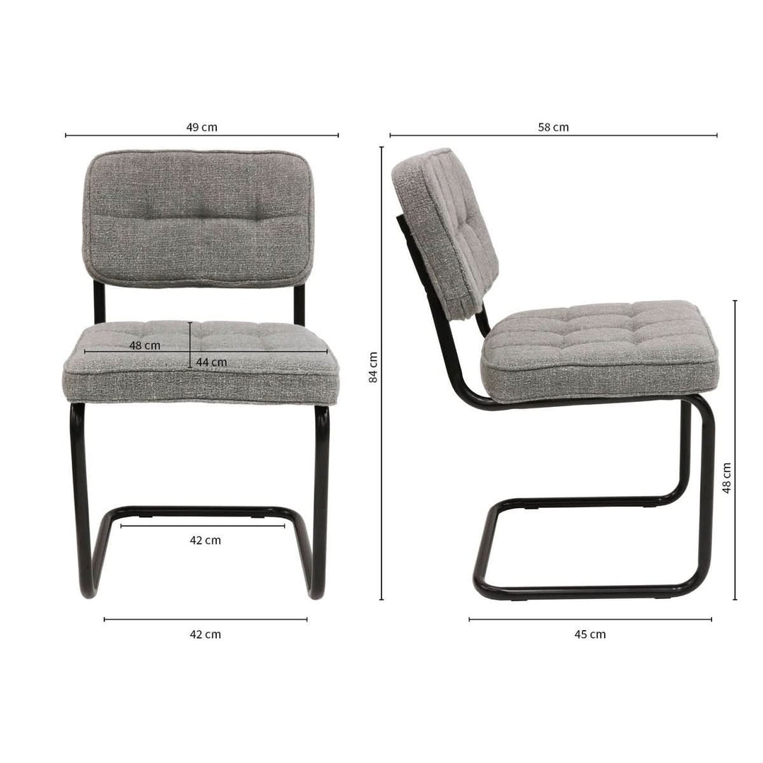 Chaise Ivy Buisframe Gris Moderne Confort Élégante | NOVA