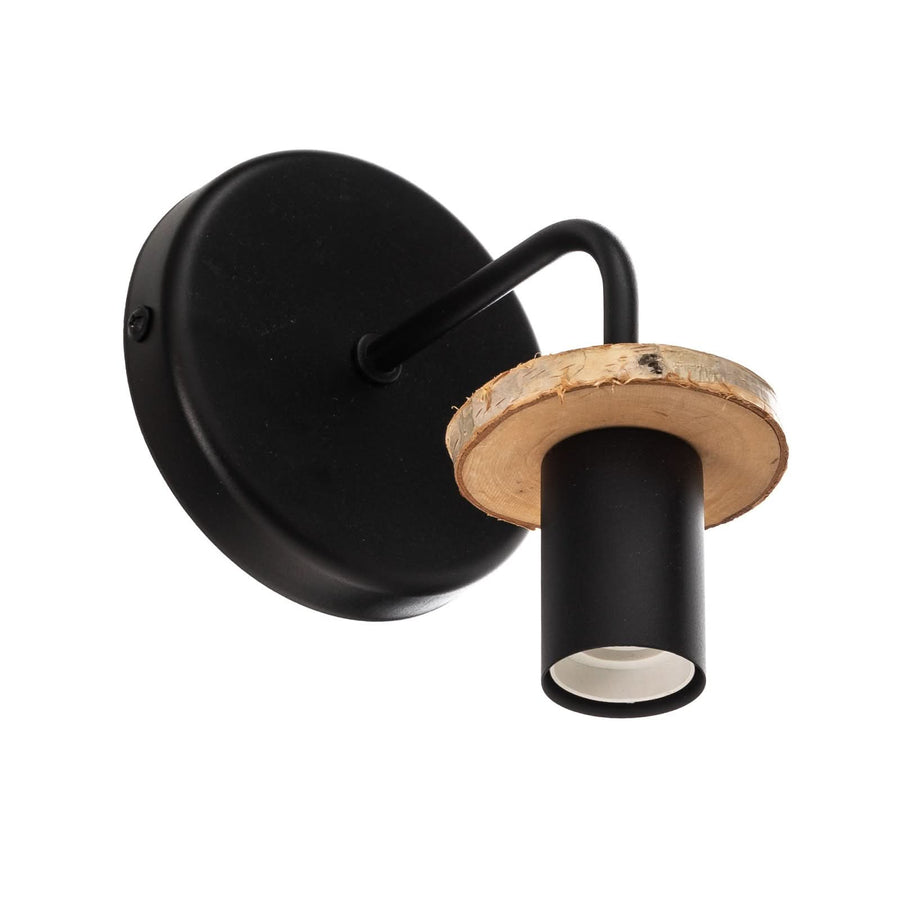 Applique murale Yorik en bois, noir, hauteur 20 cm