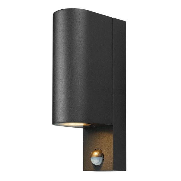 Applique d'extérieur Tetje en verre, noir, 2 lumières, hauteur 22,8 cm, IP65, 10 W, largeur 7 cm