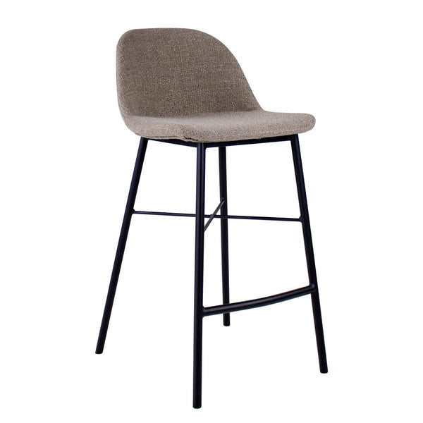 Tabouret de Bar Moderne Avec Dossier Confortable En Tissu Texturé | LUMA