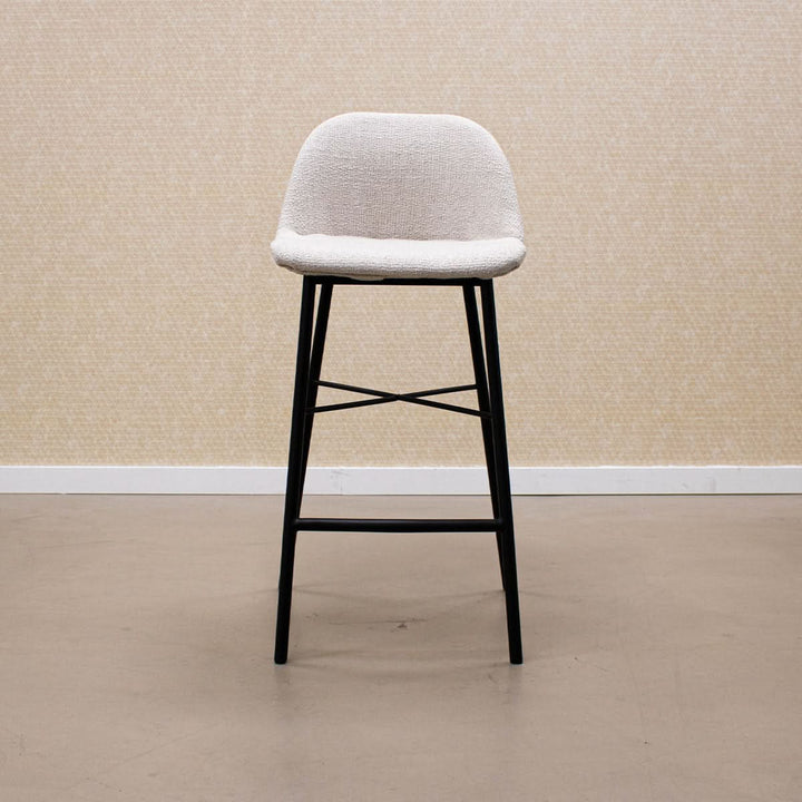 Tabouret de Bar Moderne Avec Dossier Confortable En Tissu Texturé | LUMA
