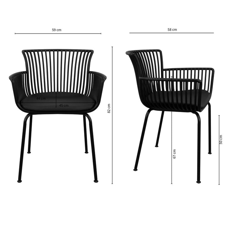 Chaise De Jardin Ergonomique Avec Repos Bras Et Assise PU Confortable | NOVA