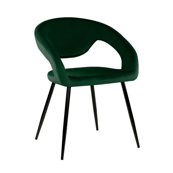 Chaise de Salle à Manger Velours Vert Foncé | LUNO