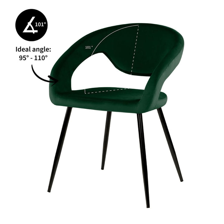 Chaise de Salle à Manger Velours Vert Foncé | LUNO