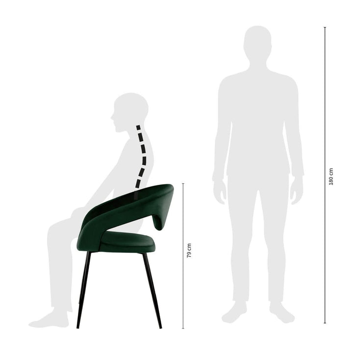 Chaise de Salle à Manger Velours Vert Foncé | LUNO