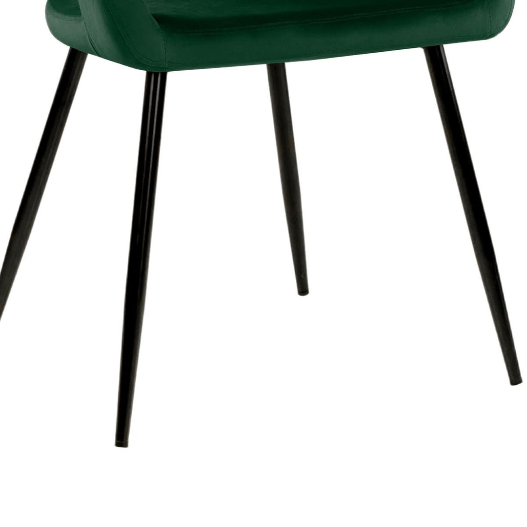 Chaise de Salle à Manger Velours Vert Foncé | LUNO
