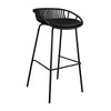 Tabouret De Bar Extérieur PU Cuir Noir Confortable | VYNE