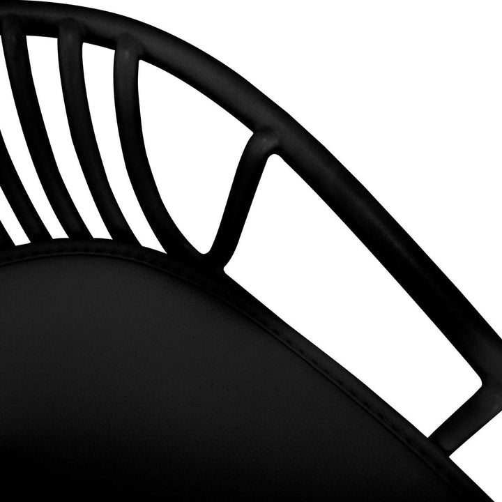 Tabouret De Bar Extérieur PU Cuir Noir Confortable | VYNE