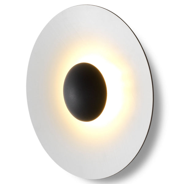 Applique murale LED Ginger 42C en bois, marron et blanc, Ø 42 cm