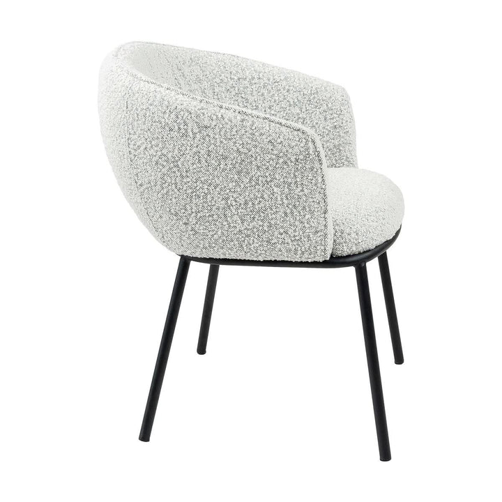 Chaise de salle à manger Bouclé Noir cadre acier confortable | NOVA