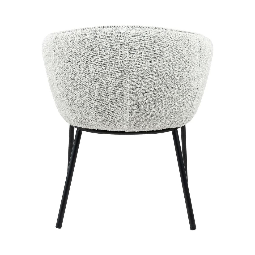 Chaise de salle à manger Bouclé Noir cadre acier confortable | NOVA