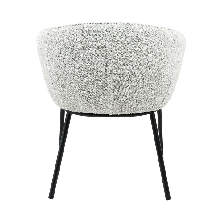 Chaise de salle à manger Bouclé Noir cadre acier confortable | NOVA