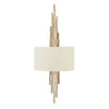 Applique murale Spyre en tissu, blanc et or, 2 lumières, hauteur 68,6 cm