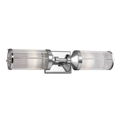 Applique murale Paulson IP44 2 en verre, chromé brillant, 2 lumières, hauteur 12,1 cm, IP44
