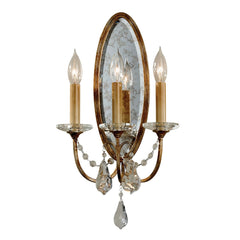 Applique murale Valentina en verre, bronze et transparent, 3 lumières, hauteur 48,4 cm