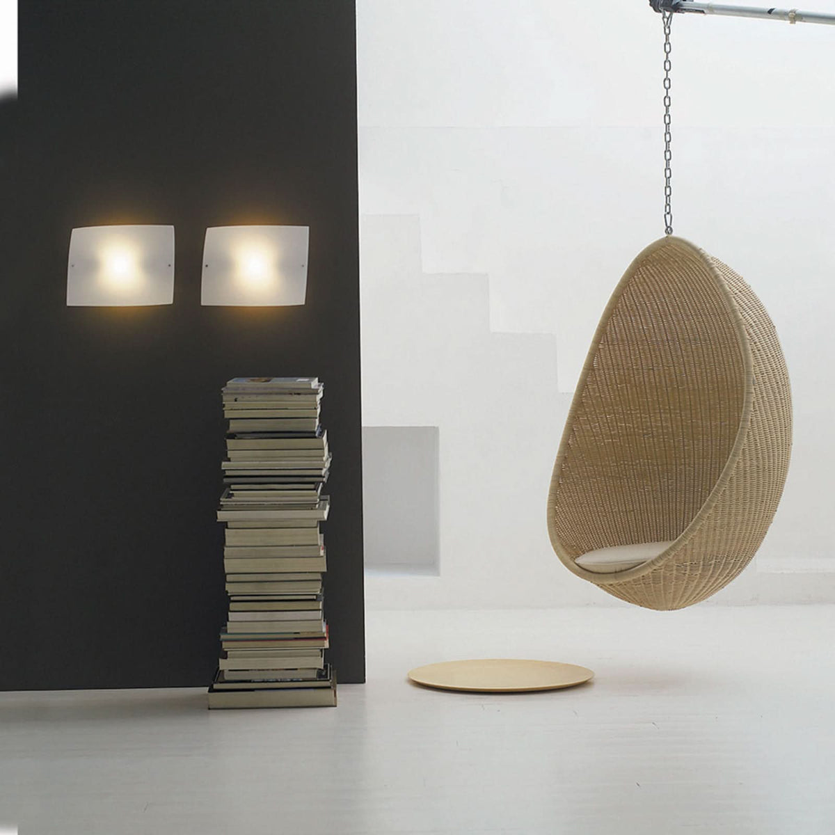 Applique murale Folio en verre, blanc, hauteur 38 cm