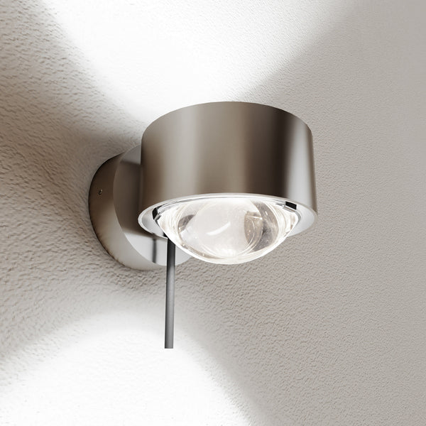 Applique murale LED Puk! 80 Wall en verre, chromé mat, hauteur 6,5 cm