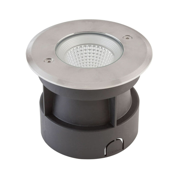 Spot encastré de sol d'extérieur LED Meerkat en aluminium, acier inoxydable, Ø 12 cm