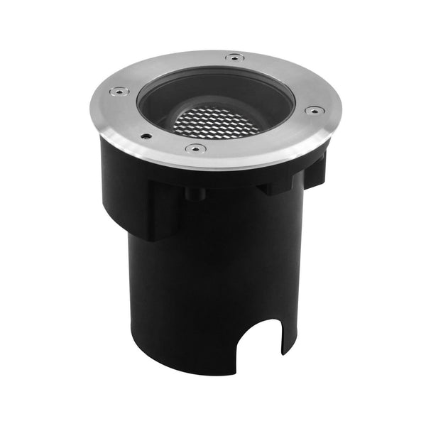 Spot encastré de sol d'extérieur LED Pentola en verre, acier inoxydable, Ø 13,5 cm