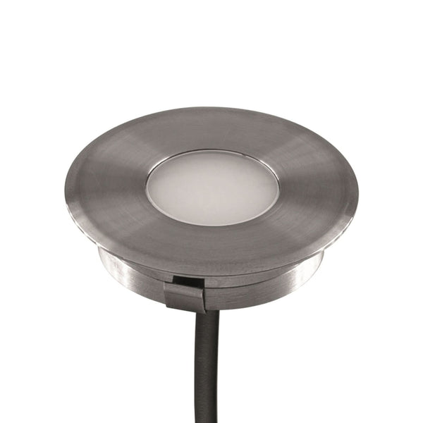 Spot encastré de sol d'extérieur LED L67100602 en verre, acier inoxydable, Ø 4,5 cm