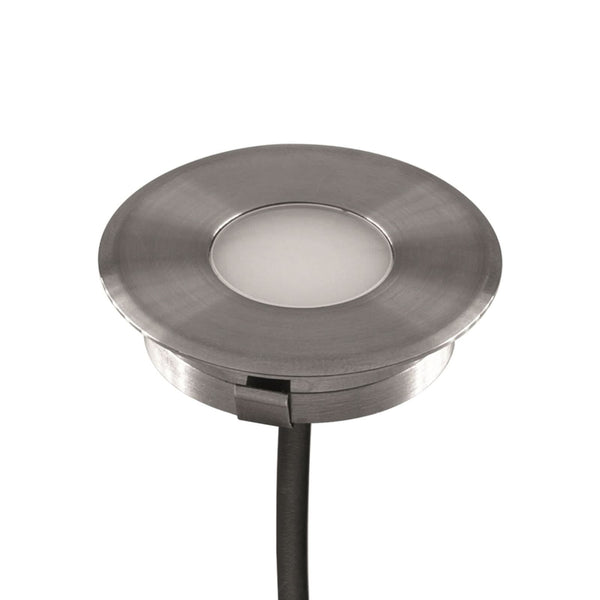 Spot encastré de sol d'extérieur LED L67100640 en verre, acier inoxydable, Ø 4,5 cm