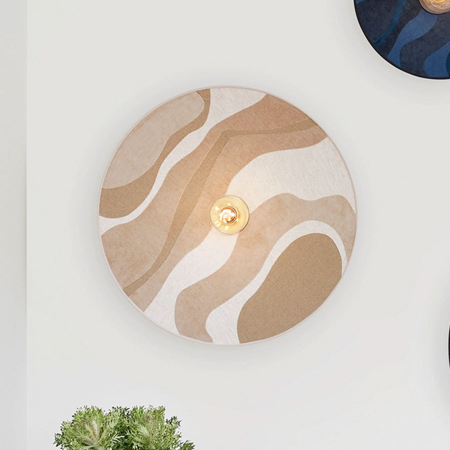 Applique murale Sonia Laudet en tissu, bleu foncé, Ø 60 cm