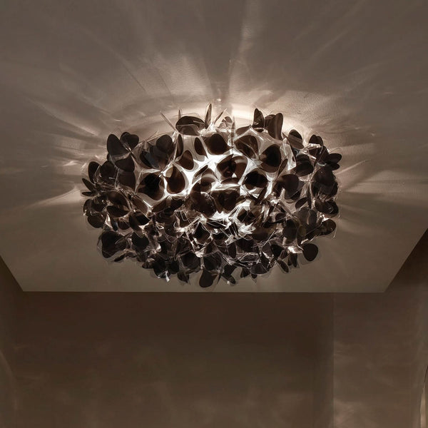 Applique murale Clizia Mama Non en cristal, noir, 3 lumières, Ø 78 cm