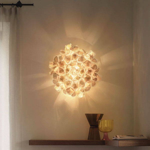 Applique murale Clizia Mama Non en cristal, doré, 2 lumières, Ø 53 cm