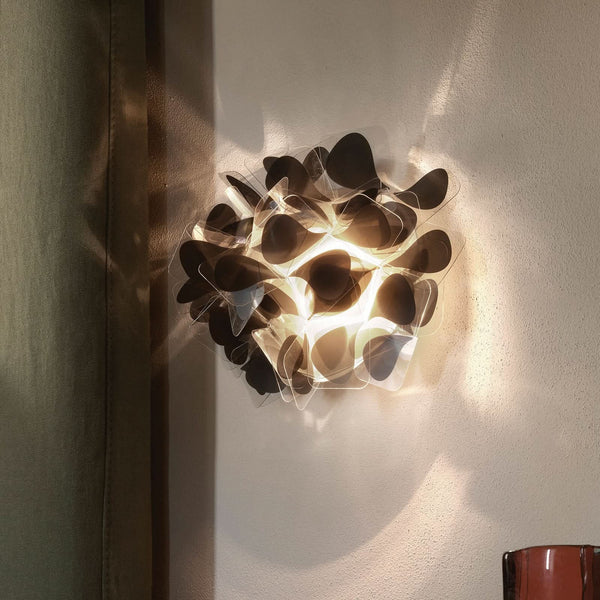 Applique murale Clizia Mama Non en cristal, noir, 2 lumières, hauteur 28 cm