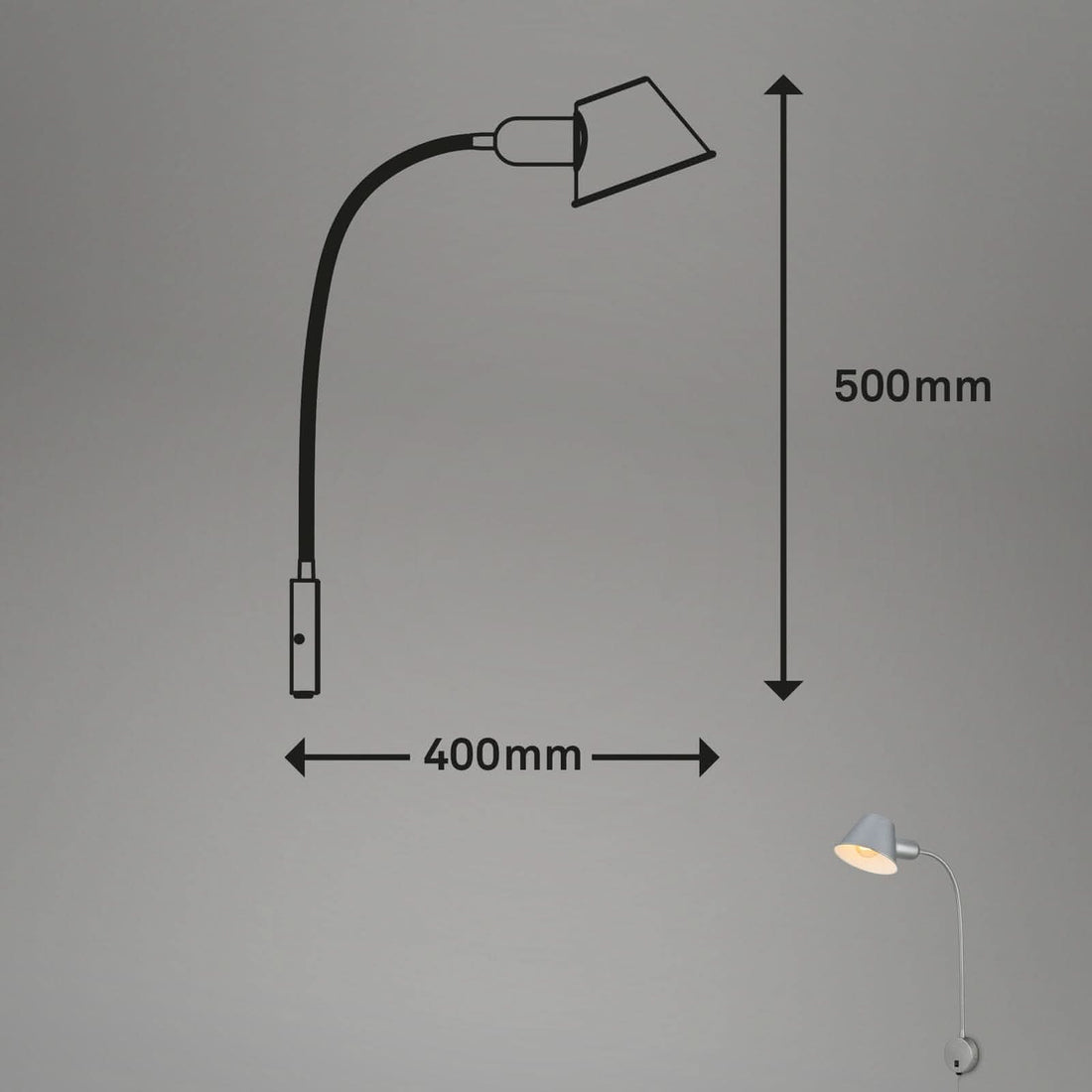 Applique murale Brello en métal, chromé mat, Ø 14 cm