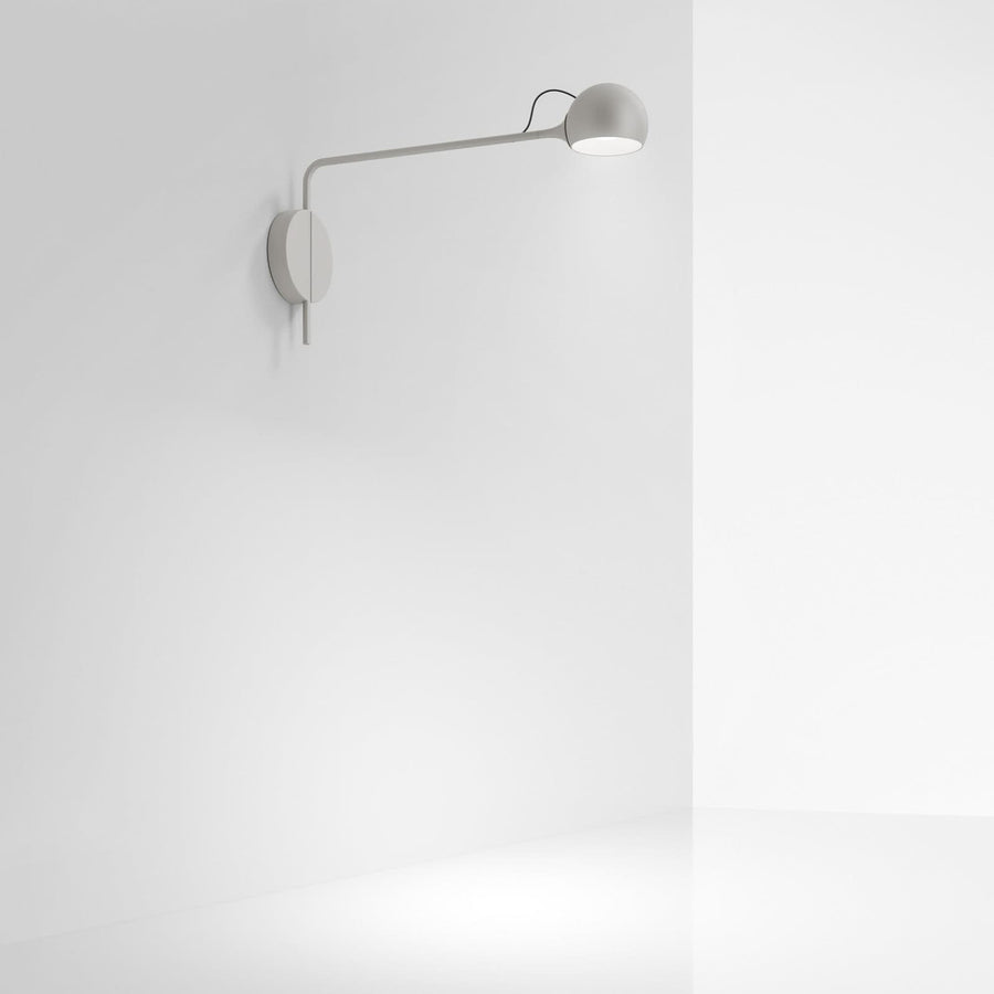 Applique murale LED Ixa en aluminium, gris clair, hauteur 28,5 cm