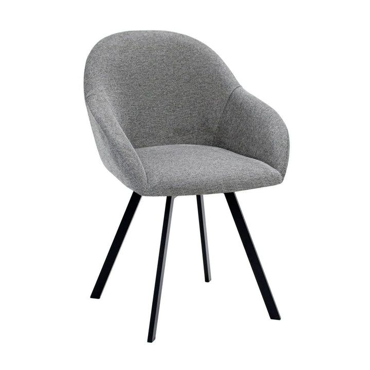 Fauteuil Pivotant Confort Gris Foncé Velours Moderne | OLAF